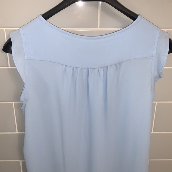 Pale Blue Flutter Sleeve LOFT Blouse - Picture 11 of 14